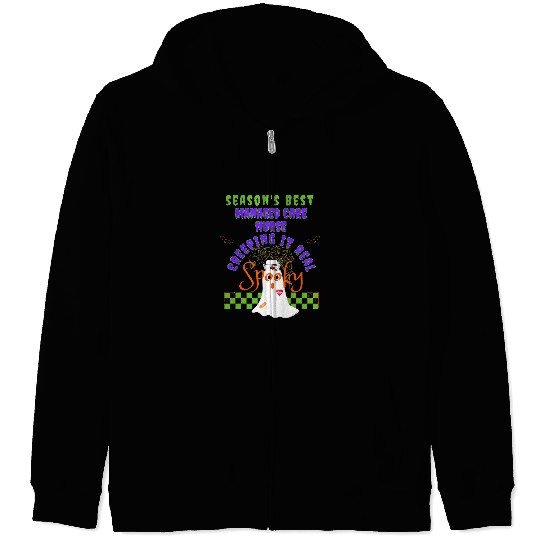 Halloween Seasons Creeping It Real Creepy Nursing Pro Zip Hoodies