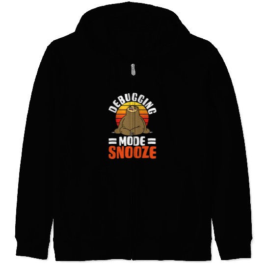 Software Developer Debugging Mode Snooze Zip Hoodies