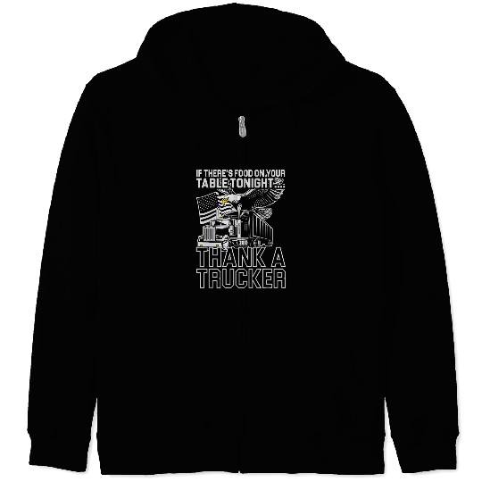 American Trucker Thank You Design Zip Hoodies
