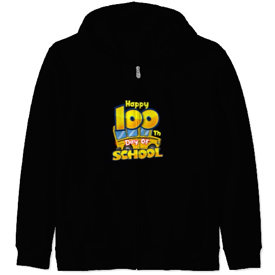 Happy 100th Day of School Kindergarten Teacher Student Gifts 1 Zip Hoodies