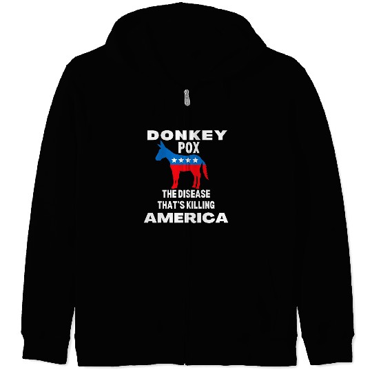 Donkey Pox The Disease Killing America 2Donkey Pox Meme Zip Hoodies