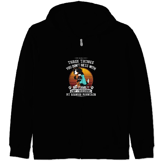 vintages Bernese Mountain Love Family Freedom Dog Owner Zip Hoodies