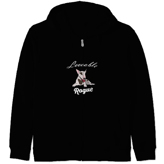 Loveable Rogue Bull Terrier 359 Zip Hoodies