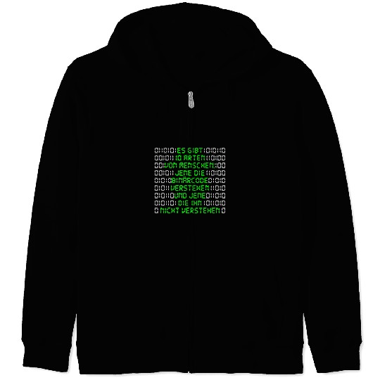 Informative programmer binary code funny saying nerd Zip Hoodies