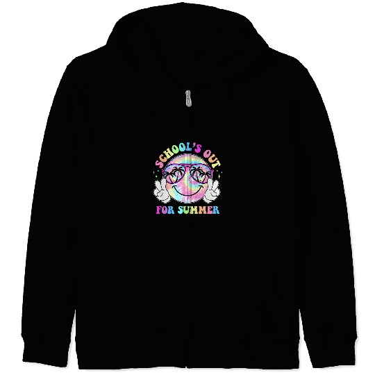 Last Day Of School Retro Schools Out For Summer Teacher Kids 2 Zip Hoodies