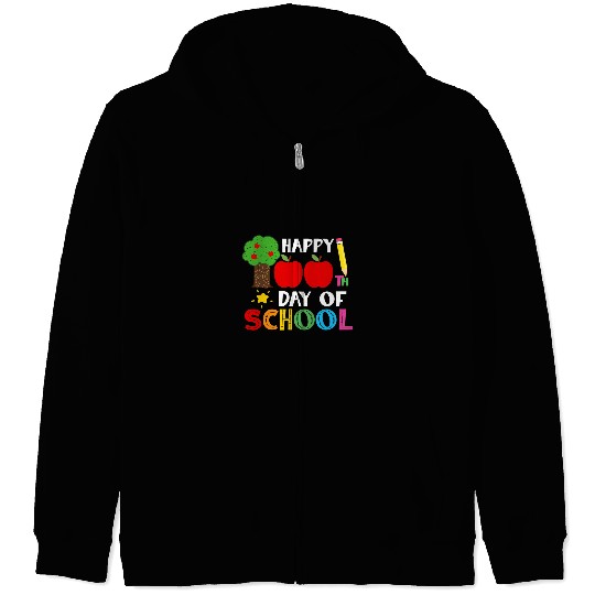 Happy 100th Day of School Kindergarten Teacher Student Gifts Zip Hoodies