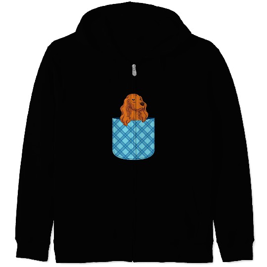 Dog Cocker Spaniel Owner Dog Lover Animal Pet Cute Pocket Cocker Spaniel Zip Hoodies
