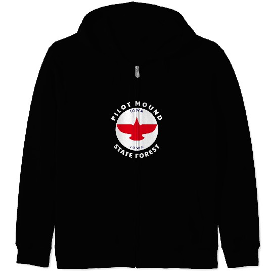 Pilot Mound State Forest Iowa IA Flag Soaring Eagle Zip Hoodies