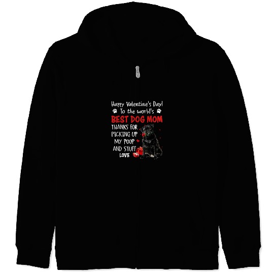 Pug Lover bests Dog Mom Valentines Day Funny Puppy Dogs Pugs Dog Zip Hoodies