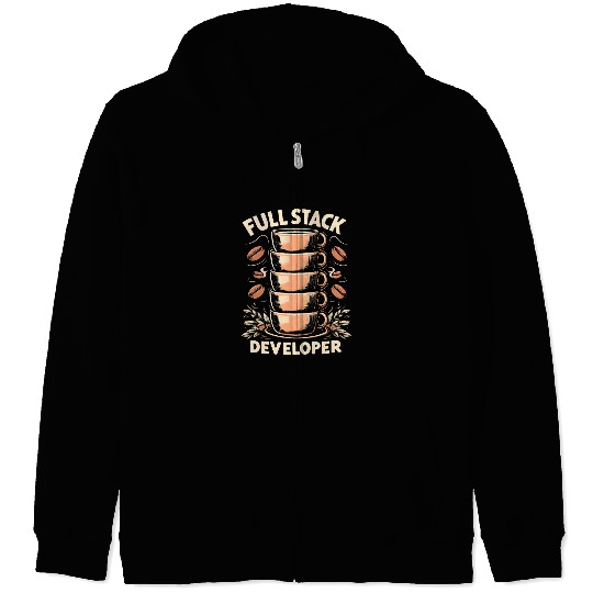 Full Stack Developer Funny Code Programmer 1 Zip Hoodies