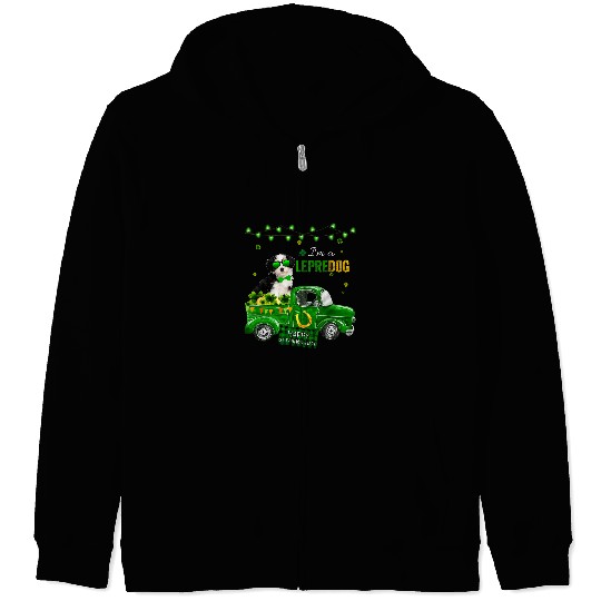 Im A Lepredog Shih Tzu Patricks Day Shamrock For Dog Lover Zip Hoodies