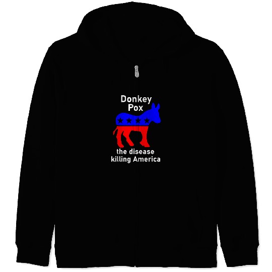 Donkey Pox donkey political funny 2satire Zip Hoodies