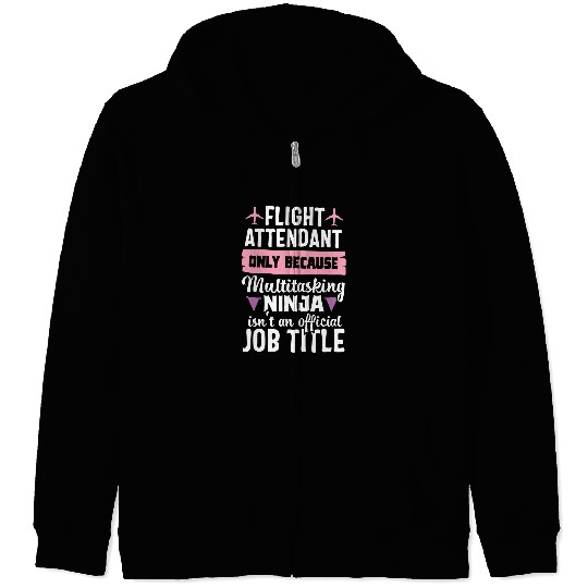 Funny Ninja Flight Attendant Aviation Pilot Gift women Zip Hoodies