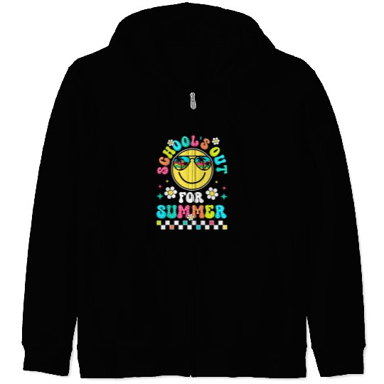 Last Day Of School Retro Schools Out For Summer Teacher Kids 1 Zip Hoodies