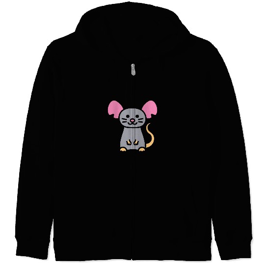 Cute Rat Grey Mouse Veterinarian Rodent Animal Lover Zip Hoodies