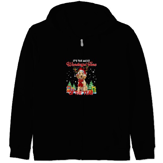 Dog Cocker Spaniel English Cocker Spaniel Christmas Its The mosts Wonderful Time Zip Hoodies