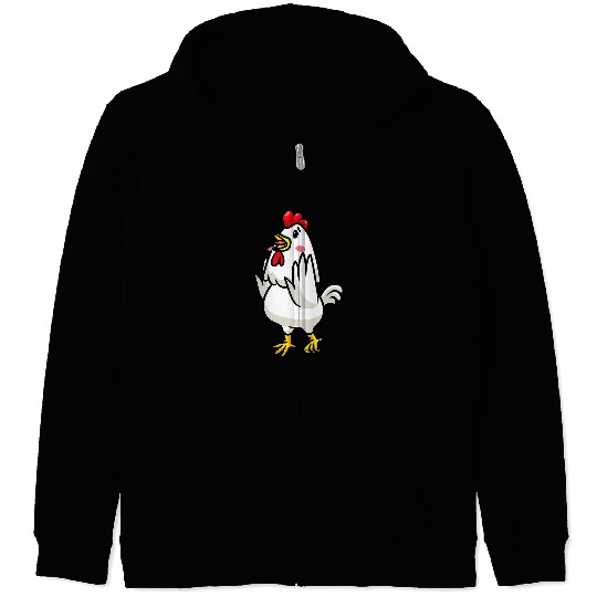 Chicken Emoticon Poultry Farmer Men Women Teens Kids 21 Zip Hoodies