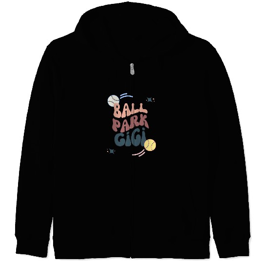 Ball Park Gigi Softball and Baseball Zip Hoodies