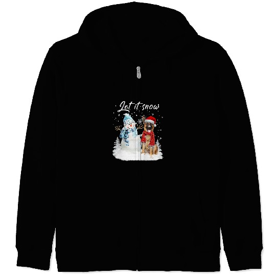 GSD Santa Dog Christmas Snowman xmass Pajama 301 German Shepherd Dog Dog Zip Hoodies