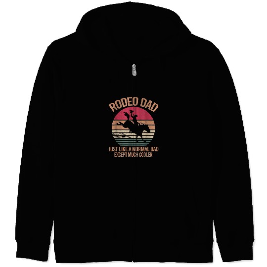 Mens Rodeo Dad Western Cowboy Father Riding Horse Rider Zip Hoodies