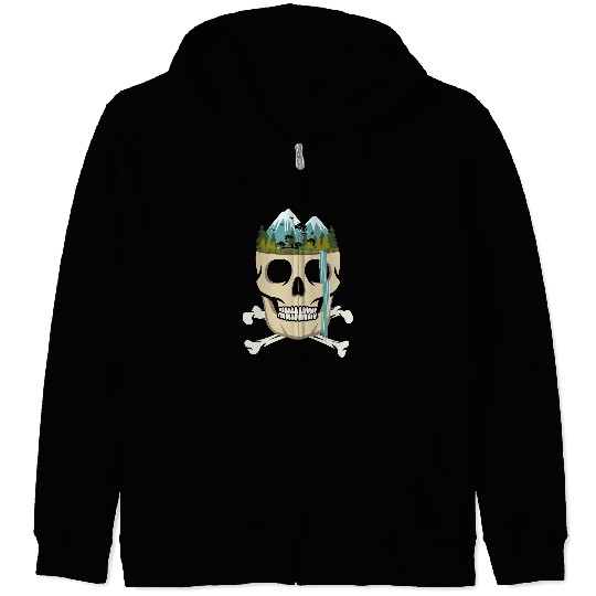 Skeletons Skulls Lover Skeletons Waterfall rose Skull Zip Hoodies