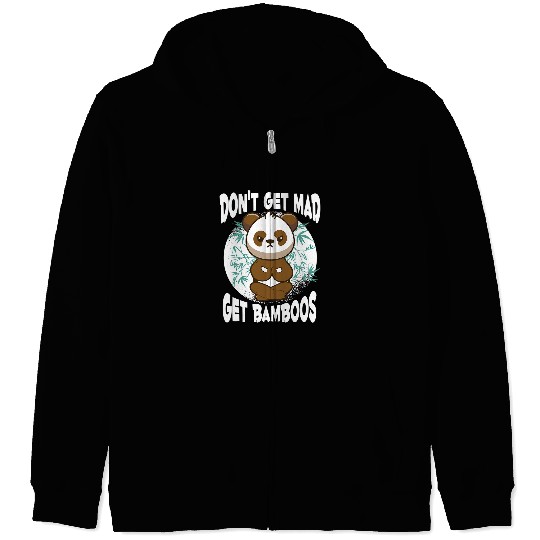 Namaste Yoga Dont Get Mad Get Bamboos Meditation Panda Doing Yoga Meditation Zip Hoodies