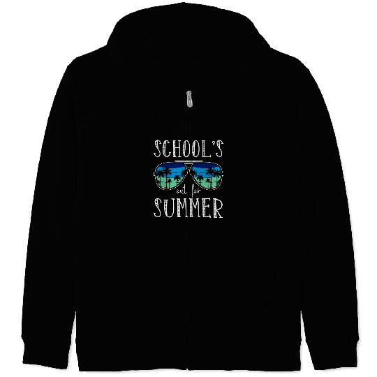 Schools Out For Summer Teacher Summer 4 Zip Hoodies