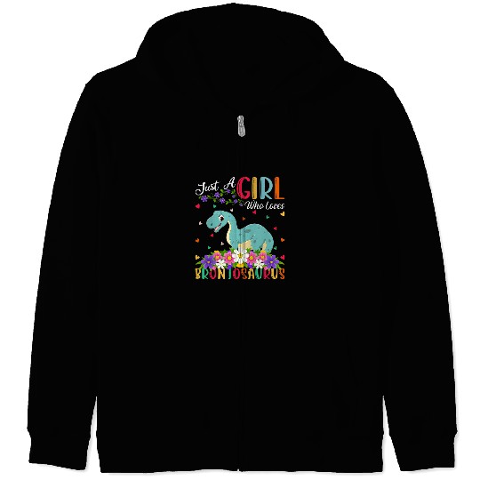 Funny Dinosaur Lover Just A Girl Who Loves Brontosaurus Zip Hoodies