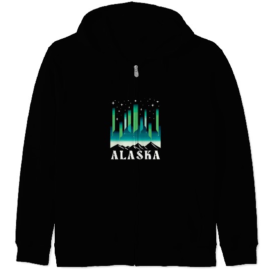 Alaska Northern Lights Aurora Borealis Alaska Zip Hoodies