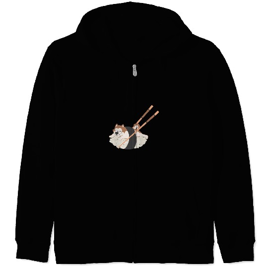 Akita Sushi Funny Dog Sushi Lover Zip Hoodies
