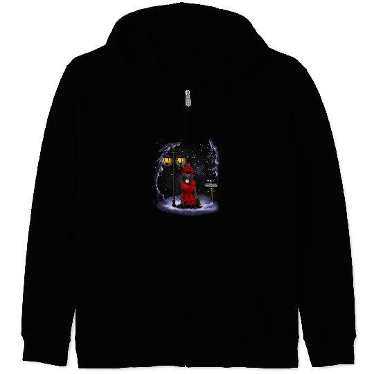 Akita Santa Snow Christmas Light Winter Pajama Zip Hoodies