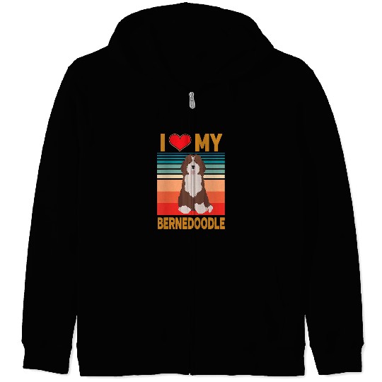 Poodles Kids I Love My Bernedoodle Dog Poodle Bernese Mountain Mix Poodle dog Zip Hoodies