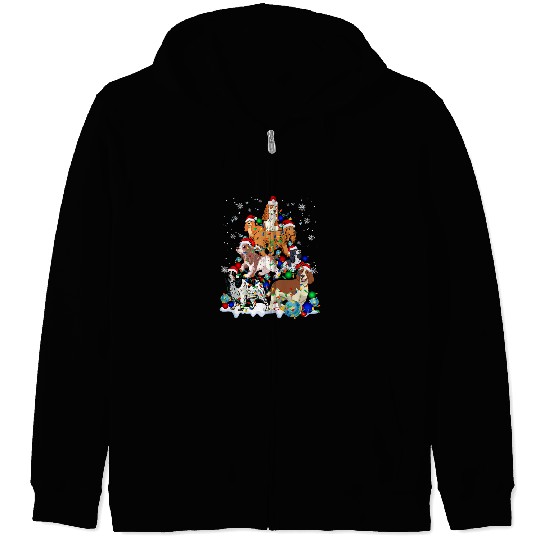 Dog Cocker Spaniel Funny Cocker Spaniel Dog Christmas Tree Cute xmass 3 Zip Hoodies
