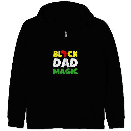 Black Dad Magic Expert Black Parenting African American Dad Zip Hoodies