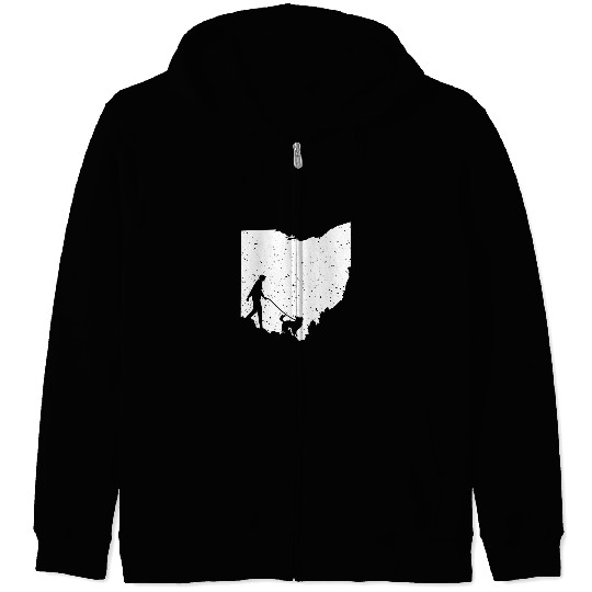 Australian Shepherd Walking Ohio Dog Lover Zip Hoodies