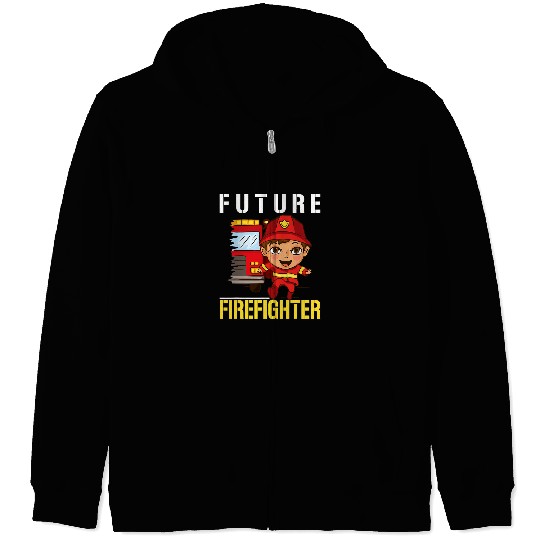 Fireman Firefighter Future FireFighter Kids Boys Girl Youth Firefighter Firemen Zip Hoodies