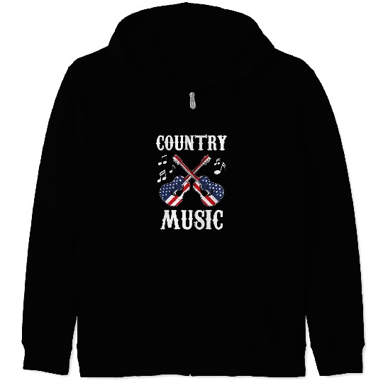 Guitarist His and Her Clothings vintages Guitar US Flag Country Music Guitar Zip Hoodies