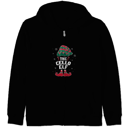 Funny Cellist The Cello Elf Christmas Classical Music Orchestra Zip Hoodies
