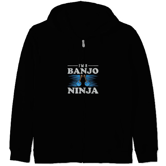 Funny Banjo Im Banjo Ninja Indie Folk Music 1 Zip Hoodies
