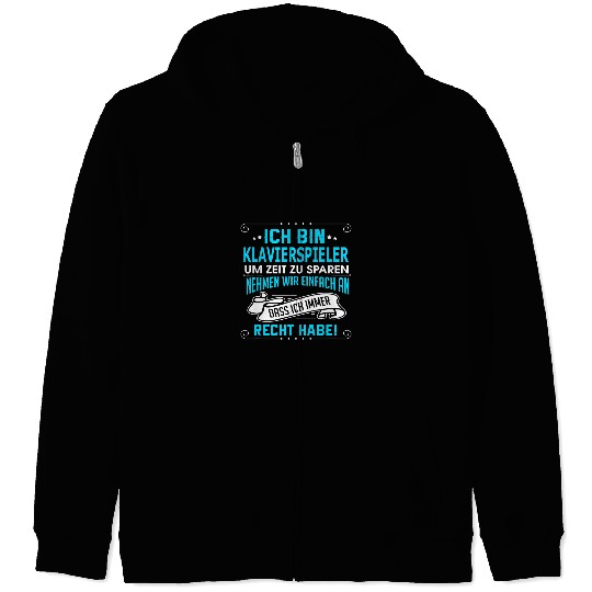 Funny Piano Music gift birthday Zip Hoodies