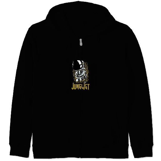 Funny Drummer Junglist Spaceman174 BPM DnB Music Liquid EDM Drum And Bass Zip Hoodies
