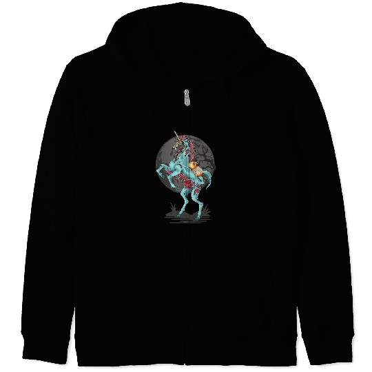 Guinea Pig Mummy Riding Unicorns Halloween for boy girl kid Zip Hoodies