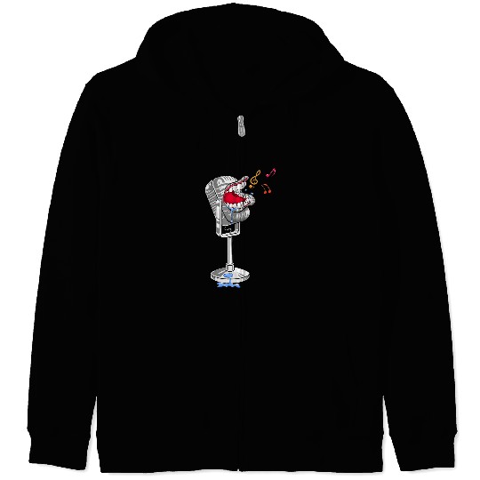 Funny Karaoke Microphone vintages Music Lover crazys Face Zip Hoodies
