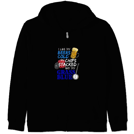 Funny Banjo Beer Lover Texas Holdem Pokers Bluegrass Banjo Music Zip Hoodies