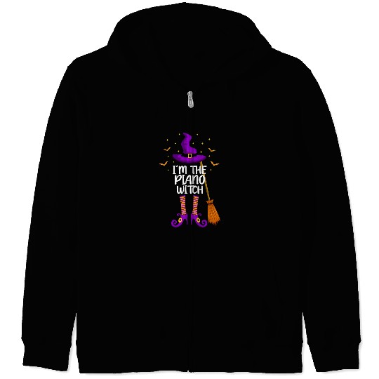 Funny Piano Music Im The Piano Witch Funny Piano Halloween Zip Hoodies