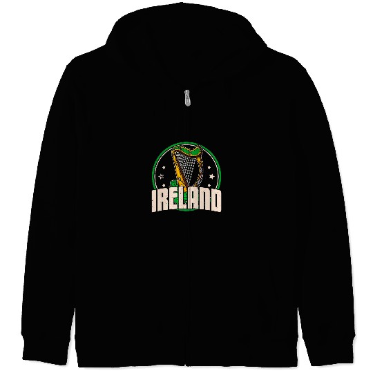 Celtic Harp Instrument Plucked String Harpist Music Ireland 21 Zip Hoodies
