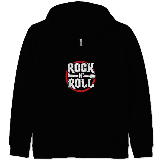 Funny Guitar Rock 2Roll Band Guitarist Rock Music Concert Distressed Zip Hoodies