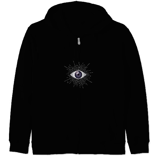 Funny Violin Gray 2Violet Purple Evil Eye Sun Moon 2Star Nazar Mati Zip Hoodies