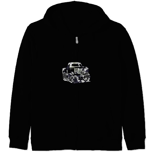 Camo Lifted Truck Off Road Zip Hoodies