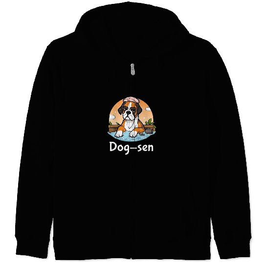 Boxer Pet Dogsen Funny Hot Spring Zip Hoodies